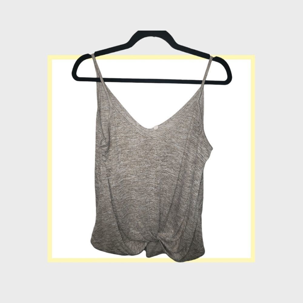 Wishlist gray v neck tie front tank top small
